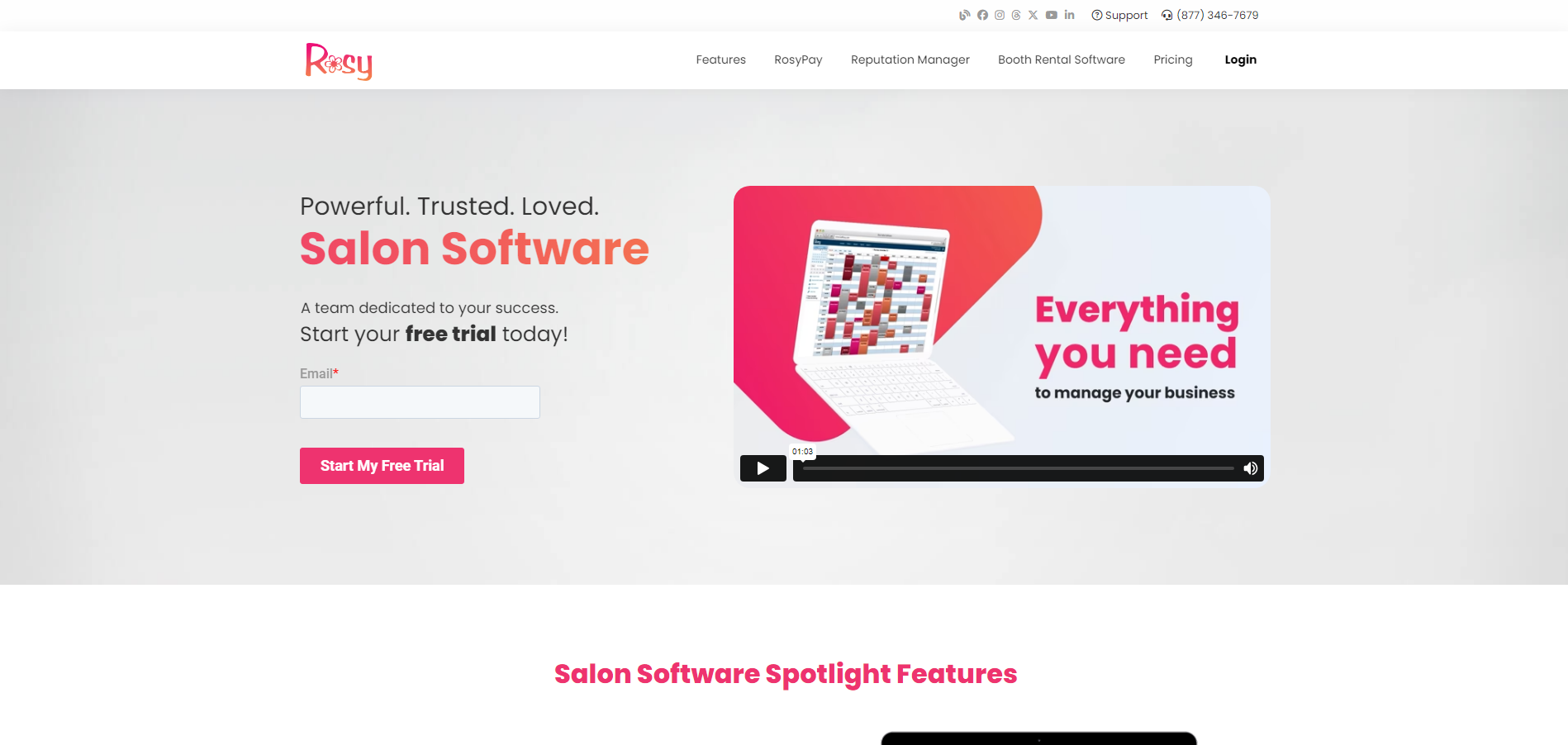 Rosy Salon Software